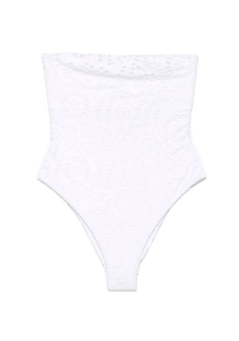 Costume donna Kayla MC2 Saint Barth 03729H Bianco intero pizzo sangallo scollo dritto fascette MC2 SAINT BARTH | Costume | KAYLA03729H01